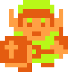 Our hero, Link. So cute. So pixelated.
