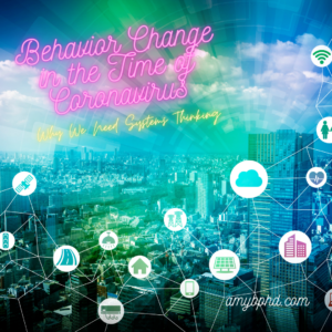 Title card with the post title, "Behavior Change in the Time of Coronavirus"